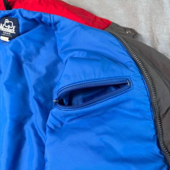 VTG Woolrich Jacket Mens Large Nylon Red Blue Lining Thinsulate USA‎ Gorpcore - Picture 4 of 16